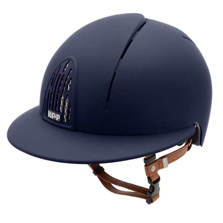 Ridehjelm Cromo Smart Polo Matt Beige Chinstrap Marineblå i gruppen Rideutstyr / Ridehjelmer / Solskjerm hos Equinest (E54087L05071NA_r)