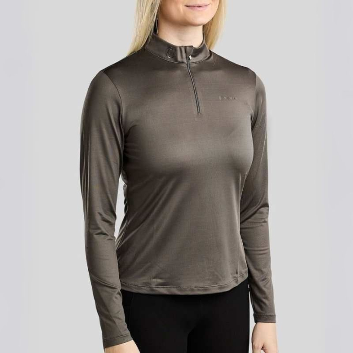 Treningstopp MoMegan Polo Long Sleeve Grå i gruppen Rideklær / Gensere & Hoodies hos Equinest (PL26766LGR_r)
