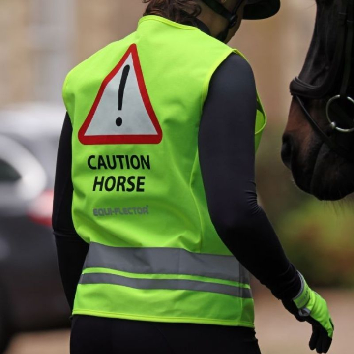 Refleksvest Barn/Junior Caution Horse Gul i gruppen Rideutstyr / Reflekser hos Equinest (SH1058142XSYE_r)