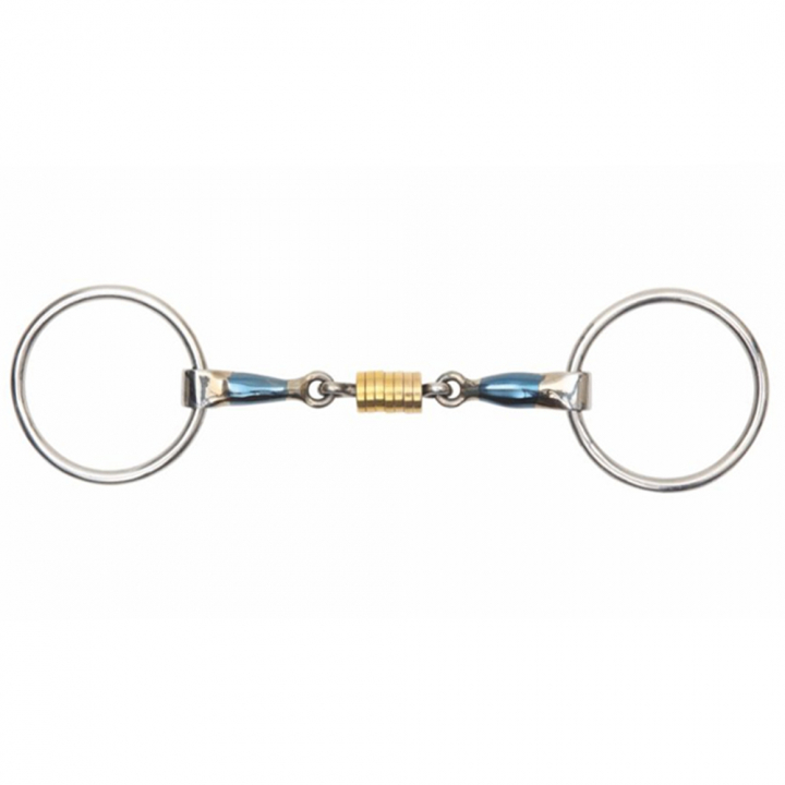 Tredelt bitt med ruller Blue Sweet Iron i gruppen Hesteutstyr / Bitt / Trinsebitt hos Equinest (SH6358)