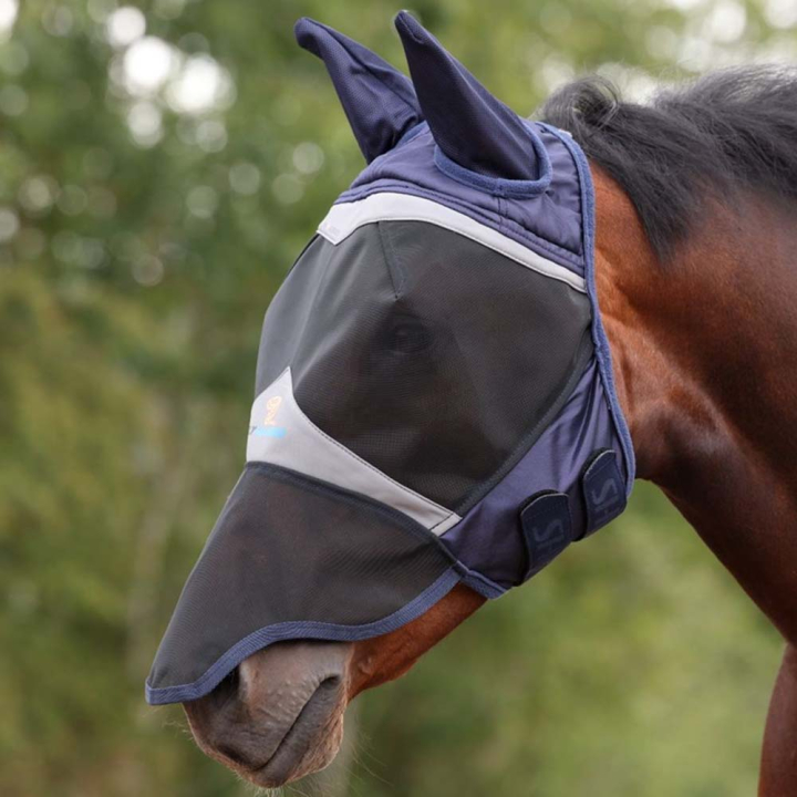 Fluemaske Fine Mesh with Ears & Nose Marineblå i gruppen Fluebeskyttelse / Fluemasker hos Equinest (SH666517NA_r)