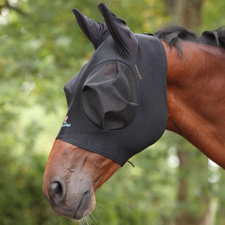 Fluemaske Stretch med ører Svartø i gruppen Fluebeskyttelse / Fluemasker hos Equinest (SH6680Sv_r)