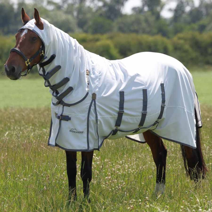 Eksem- & fluedekken Highlander Plus Hvit/Grå i gruppen Hestedekken / Fluedekken & Eksemdekken hos Equinest (SH932109_r)