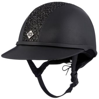 Ridehjelm SP8 Sparkly Plus Leatherlook Svart/Svart bling
