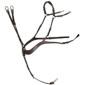 Anatomisk Forbygel med Martingal Chocolate/Silver