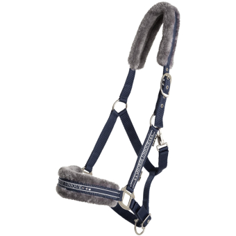 Grime med Fleece Marineblå/Grå