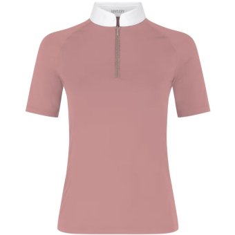 Konkurransetopp Classic Glitter Zipper Short Sleeve Gammelrosa