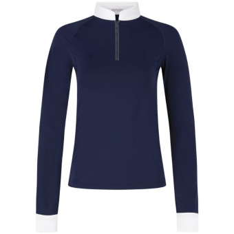 Konkurransetopp Classic Glitter Zipper Long Sleeve Marineblå