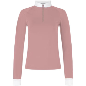 Konkurransetopp Classic Glitter Zipper Long Sleeve Gammelrosa