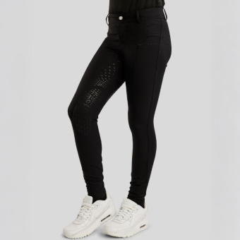 Ridebukse Barn/Junior Crystals Full Grip Svart