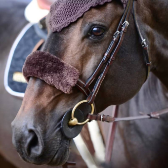 Noseband cover Sheepskin Brun