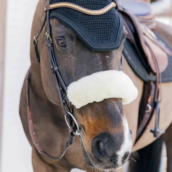 Noseband cover Sheepskin Natur
