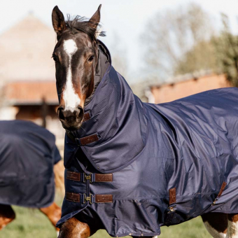 Utedekken med hals All Weather Quick Dry Fleece 150g Marinblå