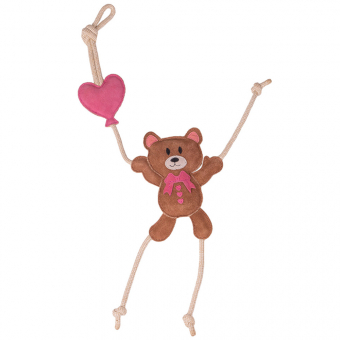 Hestelek Valentine Bear i Mocka Brun/Rosa