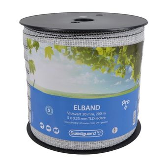 Elband 20mm Hvit/Svart 200m