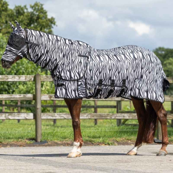 Fluedekken med avtagbar hals og hette Zebra Svart/Hvit