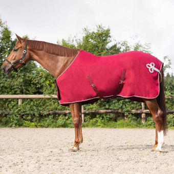 Fleecedekken Ornament Vinrød/Sølv