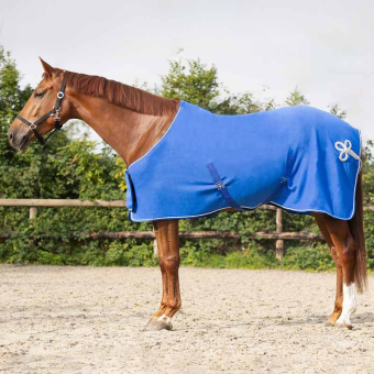 Fleecedekken Ornament Blå/Sølv