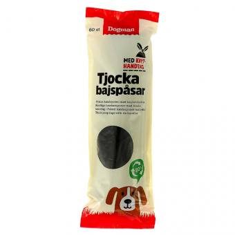 Bajsposer med Håndtak 60stk Svart