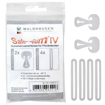 Safe-Gum fester for T-spenner & karabinkroker 6-pk Grå