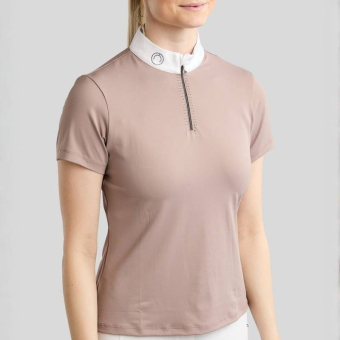 Konkurransetopp MoMaddy Short Sleeve Gun Metal Crystals Pearl Grey