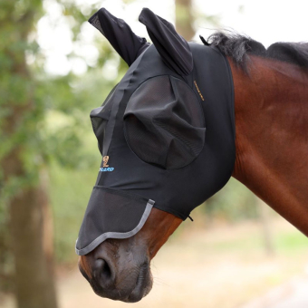 Fluemaske Stretch med ører & nese Svart