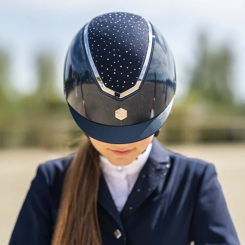 Ridehjelm Kylo Gloss Crystal Marineblå/Sølv