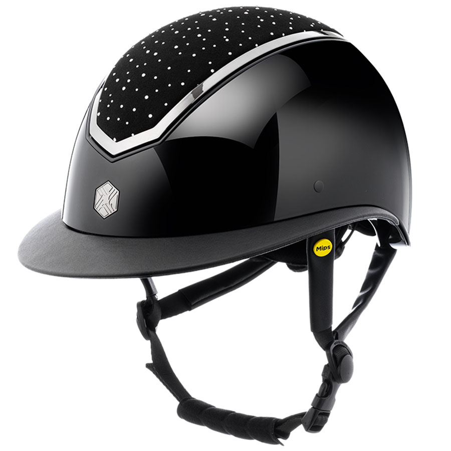 Ridehjelm MIPS Kylo Gloss Wide Peak Crystal Svart/Chrome