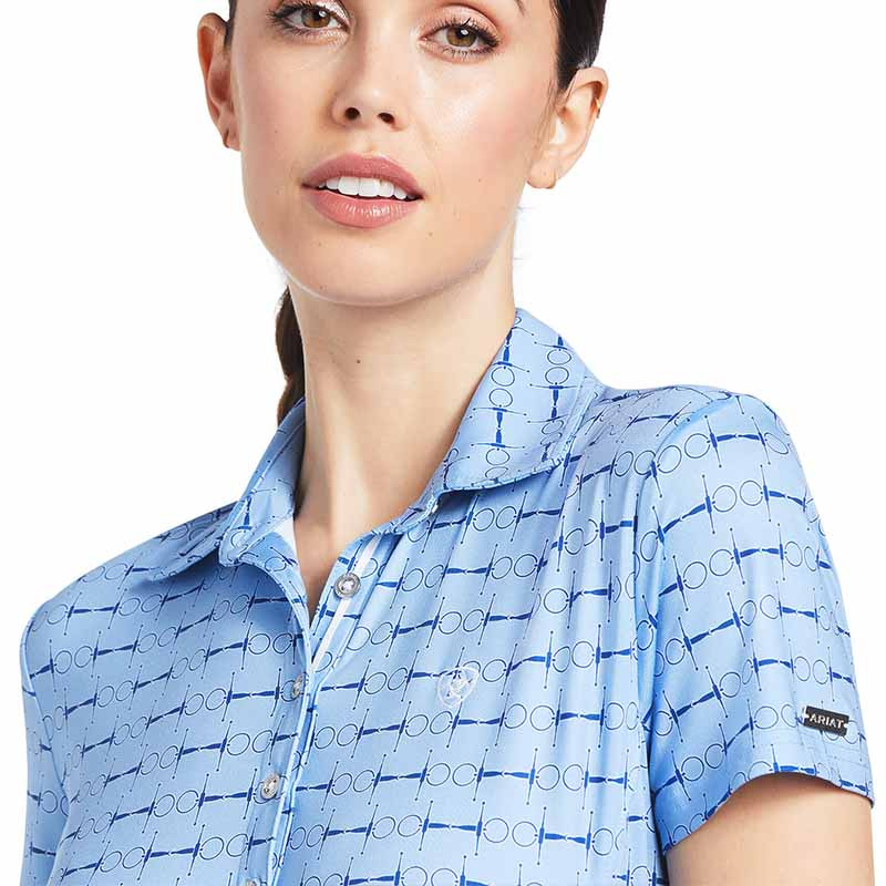 Poloskjorte Motif Full Cheek Print Blå