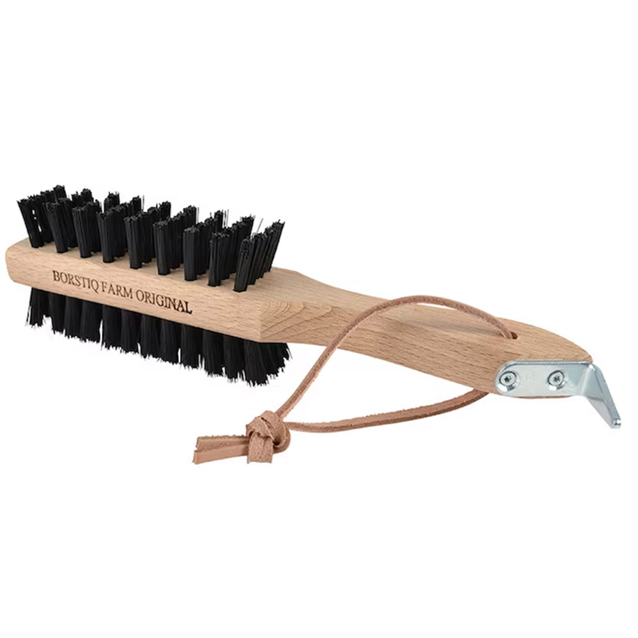Hovbørste med skrape Dobbelsidig Brun