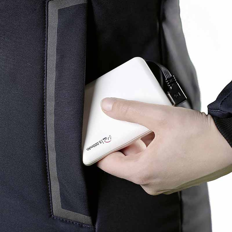 Ridekåpe Elegant med Varmetråder og Powerbank Marineblå