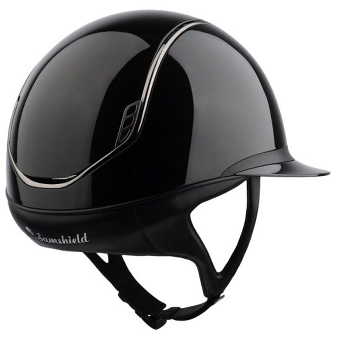 Ridehjelm Miss Shield Glossy 2.0 Black Chrome Svart