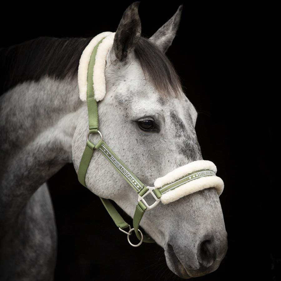 Grime med pels Olivgrønn/Natur