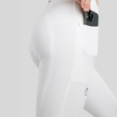 Ridebukse MoZida Refined Gun Metal Crystals Knee Grip Hvit Ridebukse MoZida Refined Gun Metal Crystals Knee Grip Hvit