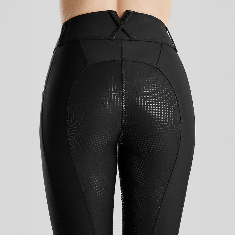 Ridebukse MoZida Refined Crystals Full Grip Svart