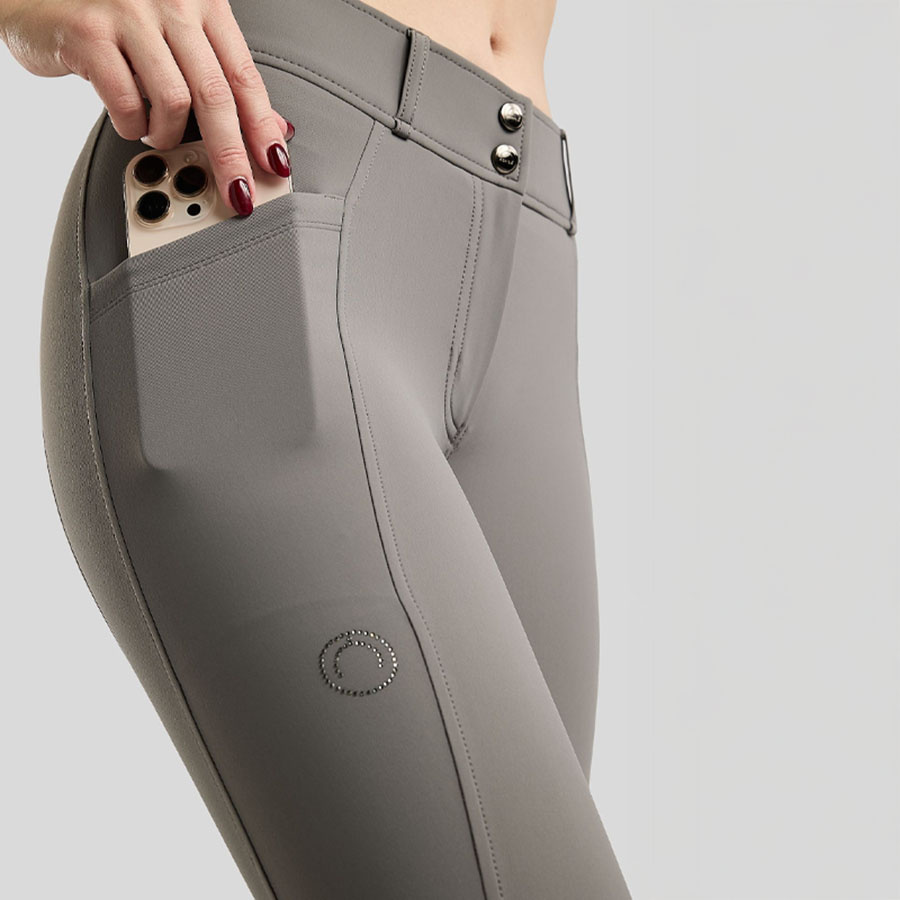 Ridebukse MoZida Refined Gun Metal Crystals Full Grip Grå