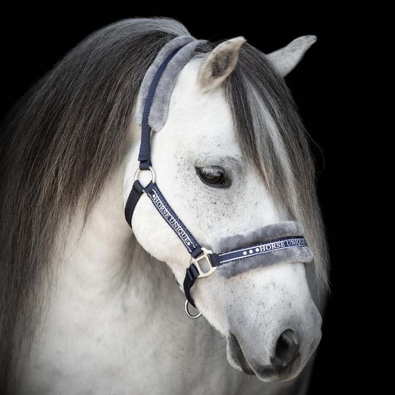 Grime med Fleece Marineblå/Grå