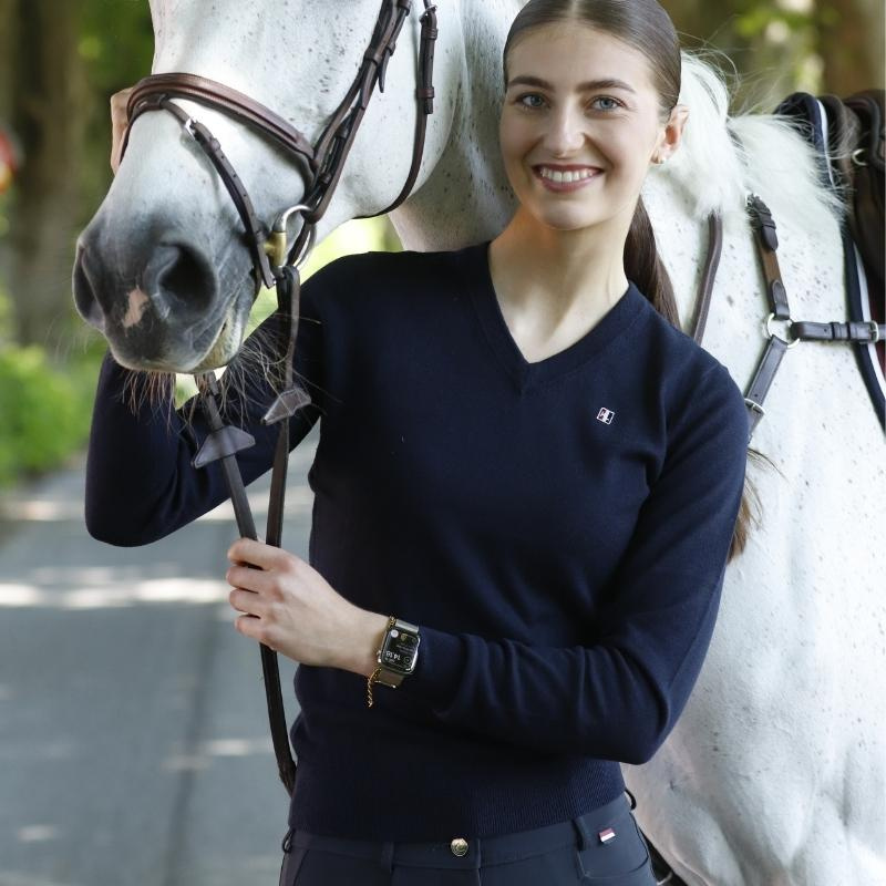 Ridegenser Classic V-Neck Pullover Marineblå