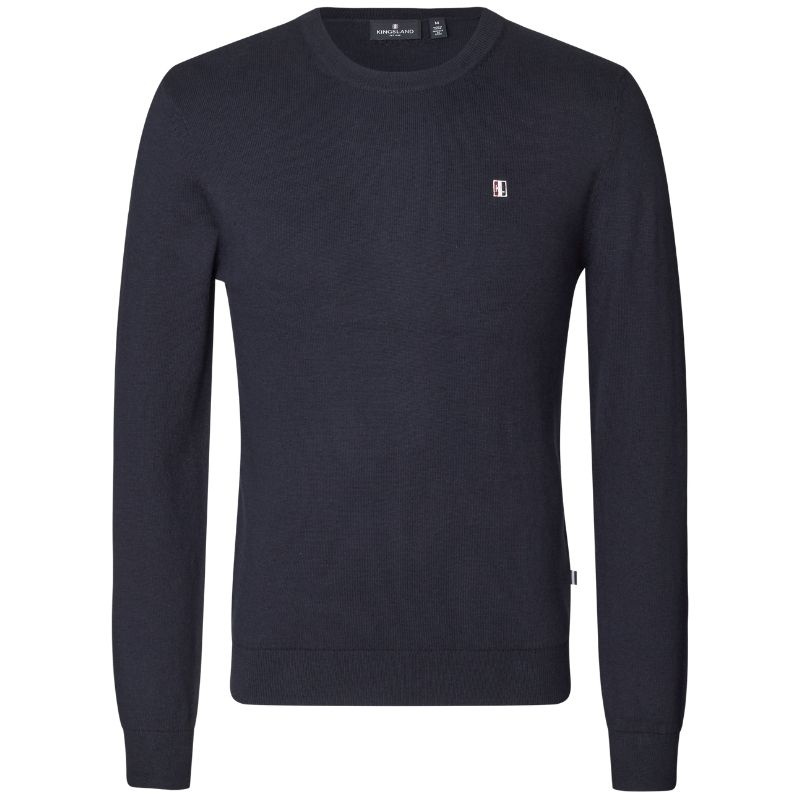Ridegenser Classic Mens O-Neck Pullover Marineblå