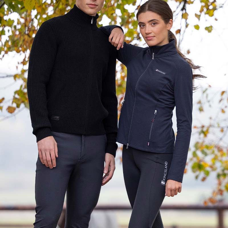 Vinterridetights Classic Brushed Full Grip Marineblå