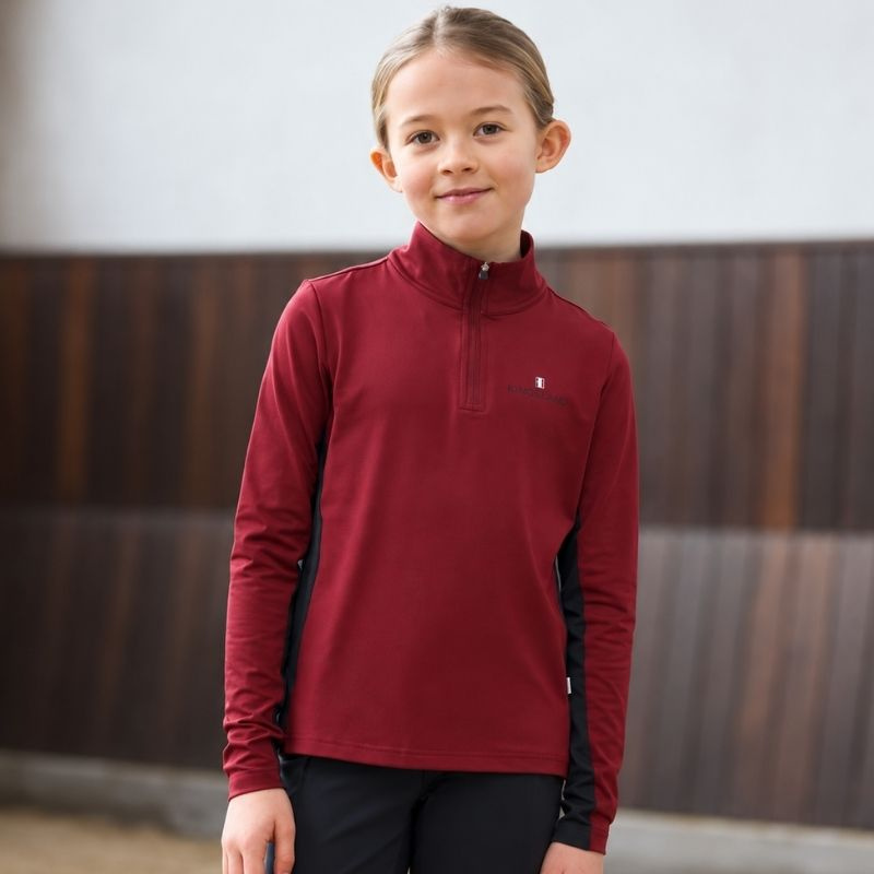 Ridetopp Barn/Junior Classic Training Shirt Vinrød