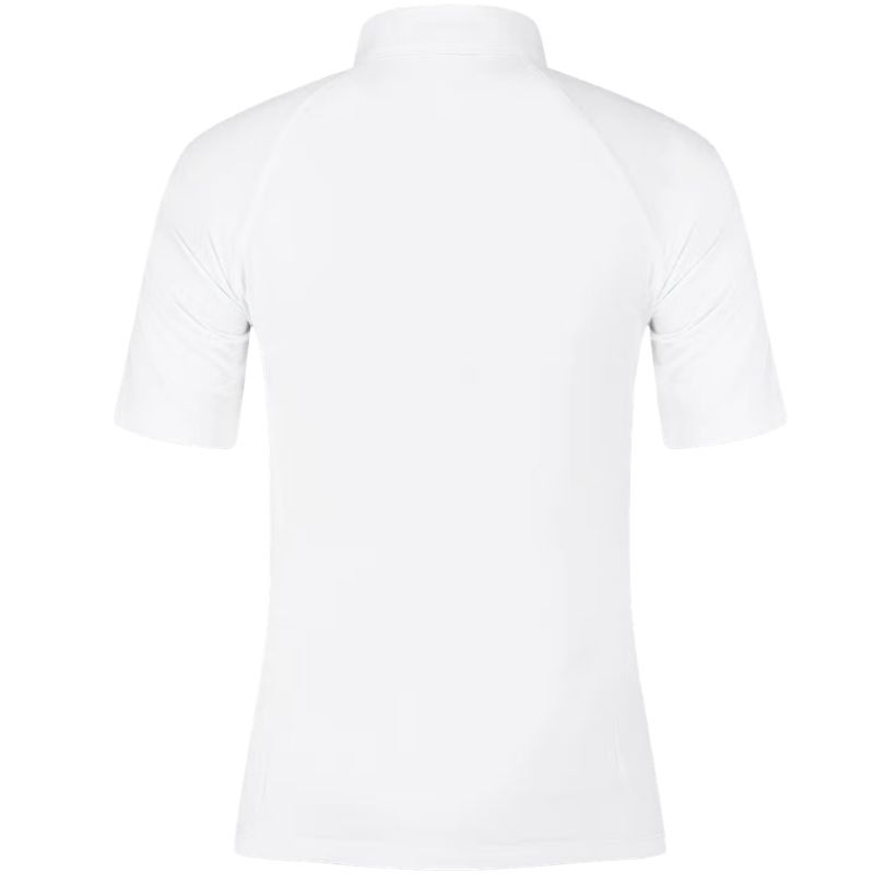 Konkurransetopp Classic Glitter Zipper Short Sleeve Hvit