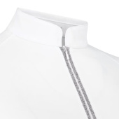 Konkurransetopp Classic Glitter Zipper Short Sleeve Hvit Konkurransetopp Classic Glitter Zipper Short Sleeve Hvit