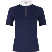 Konkurransetopp Classic Glitter Zipper Short Sleeve Marineblå Konkurransetopp Classic Glitter Zipper Short Sleeve Marineblå