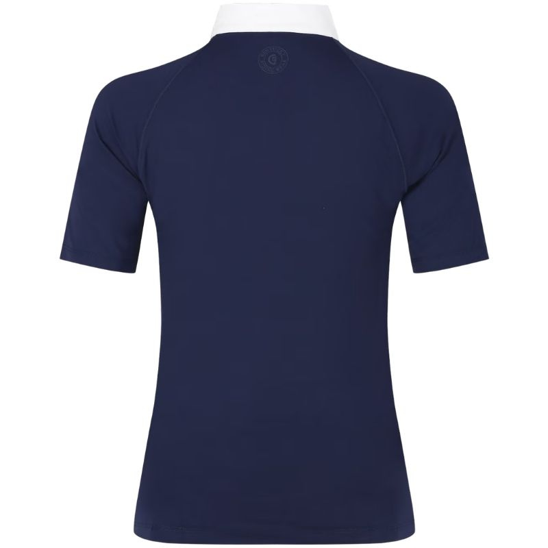 Konkurransetopp Classic Glitter Zipper Short Sleeve Marineblå