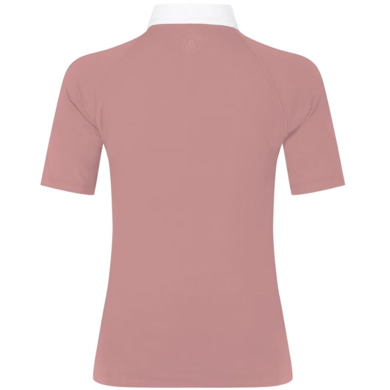 Konkurransetopp Classic Glitter Zipper Short Sleeve Gammelrosa