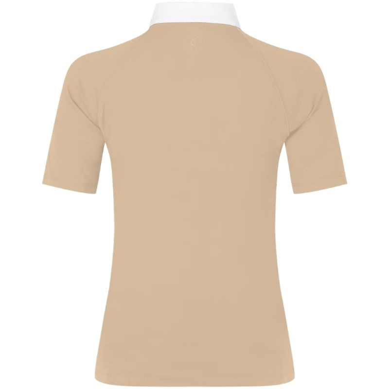 Konkurransetopp Classic Glitter Zipper Short Sleeve Beige