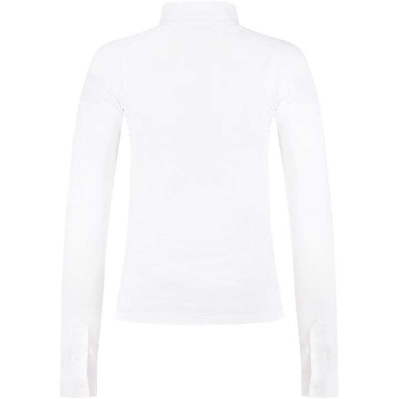 Konkurransetopp Classic Glitter Zipper Long Sleeve Hvit