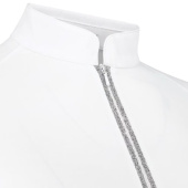 Konkurransetopp Classic Glitter Zipper Long Sleeve Hvit Konkurransetopp Classic Glitter Zipper Long Sleeve Hvit