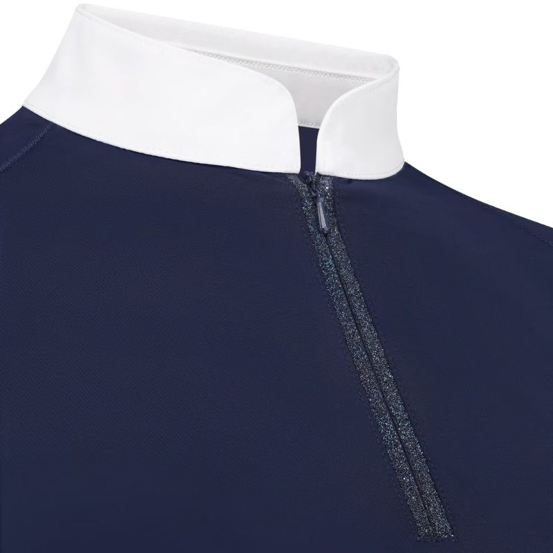 Konkurransetopp Classic Glitter Zipper Long Sleeve Marineblå